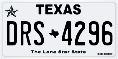 TX license plate DRS4296