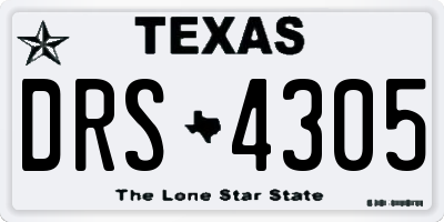 TX license plate DRS4305