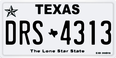 TX license plate DRS4313