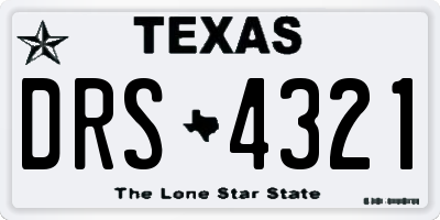 TX license plate DRS4321