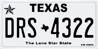 TX license plate DRS4322