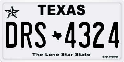TX license plate DRS4324