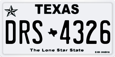 TX license plate DRS4326