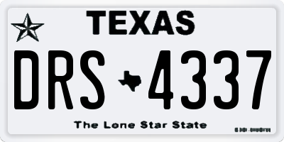 TX license plate DRS4337