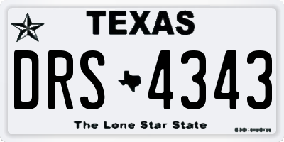 TX license plate DRS4343
