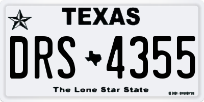 TX license plate DRS4355