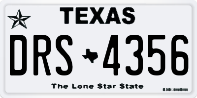 TX license plate DRS4356