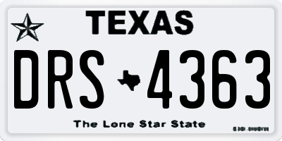 TX license plate DRS4363