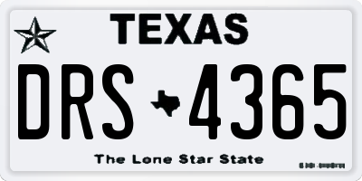 TX license plate DRS4365