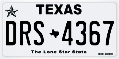 TX license plate DRS4367