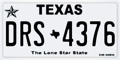 TX license plate DRS4376