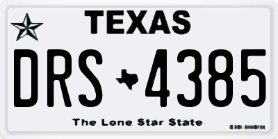 TX license plate DRS4385
