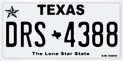 TX license plate DRS4388