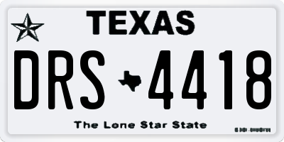 TX license plate DRS4418