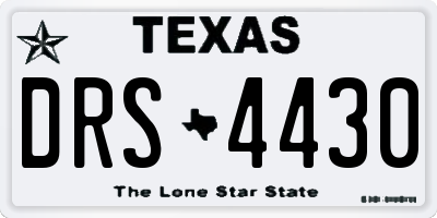TX license plate DRS4430