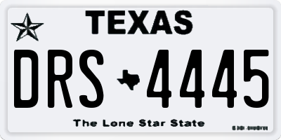 TX license plate DRS4445