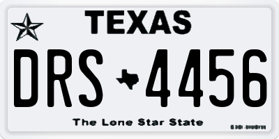 TX license plate DRS4456
