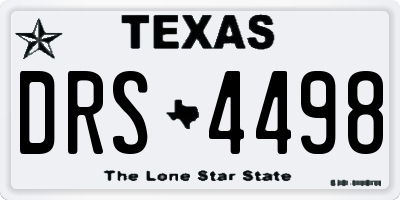 TX license plate DRS4498