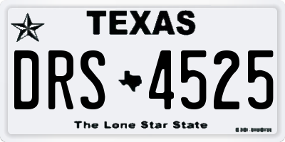 TX license plate DRS4525