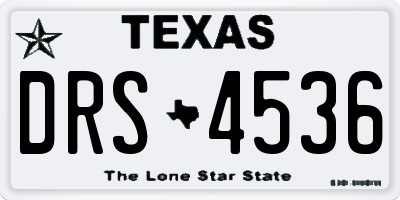 TX license plate DRS4536