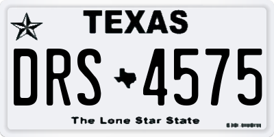 TX license plate DRS4575