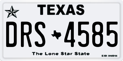 TX license plate DRS4585