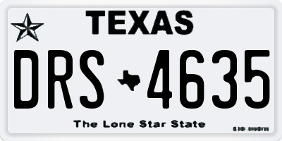 TX license plate DRS4635