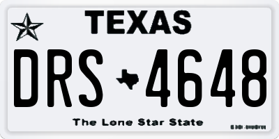TX license plate DRS4648