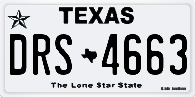 TX license plate DRS4663