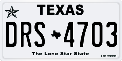 TX license plate DRS4703