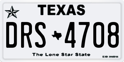 TX license plate DRS4708