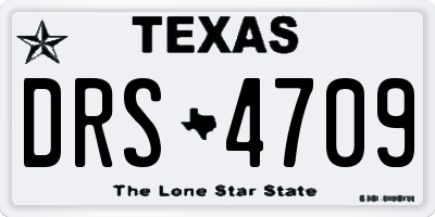 TX license plate DRS4709