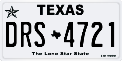 TX license plate DRS4721