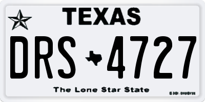 TX license plate DRS4727