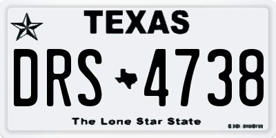 TX license plate DRS4738
