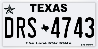 TX license plate DRS4743