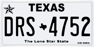 TX license plate DRS4752