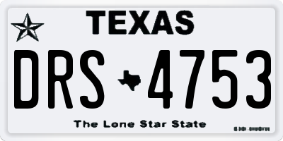 TX license plate DRS4753