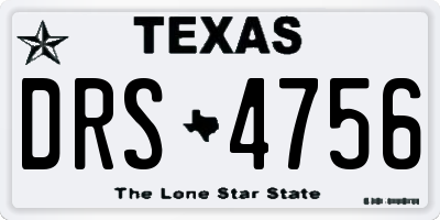 TX license plate DRS4756