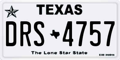 TX license plate DRS4757