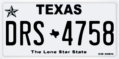 TX license plate DRS4758