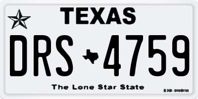 TX license plate DRS4759