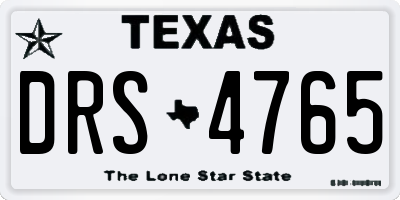 TX license plate DRS4765