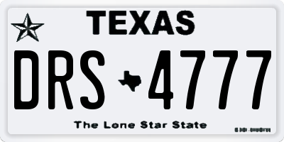 TX license plate DRS4777