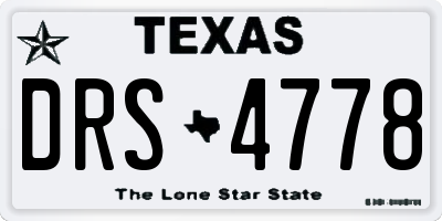 TX license plate DRS4778