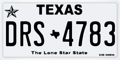 TX license plate DRS4783
