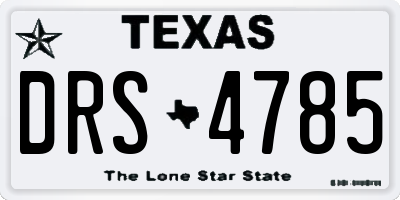 TX license plate DRS4785