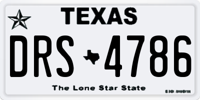 TX license plate DRS4786