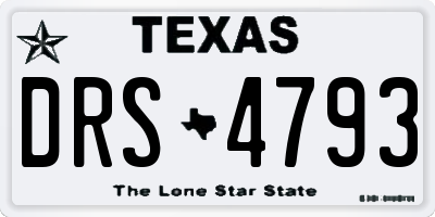 TX license plate DRS4793