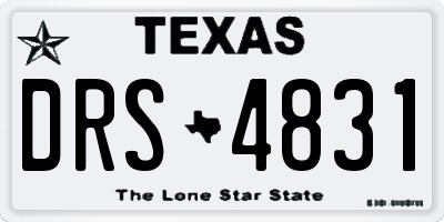 TX license plate DRS4831